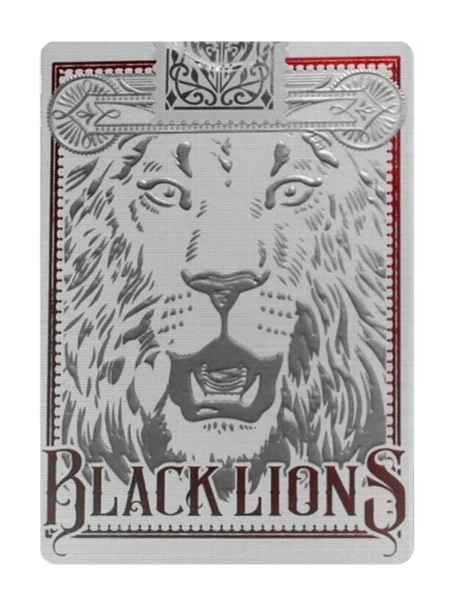BLACK LIONS Playing Cards by DAVID BLAINE (White Tuck / Red & Silver Foil Lion)